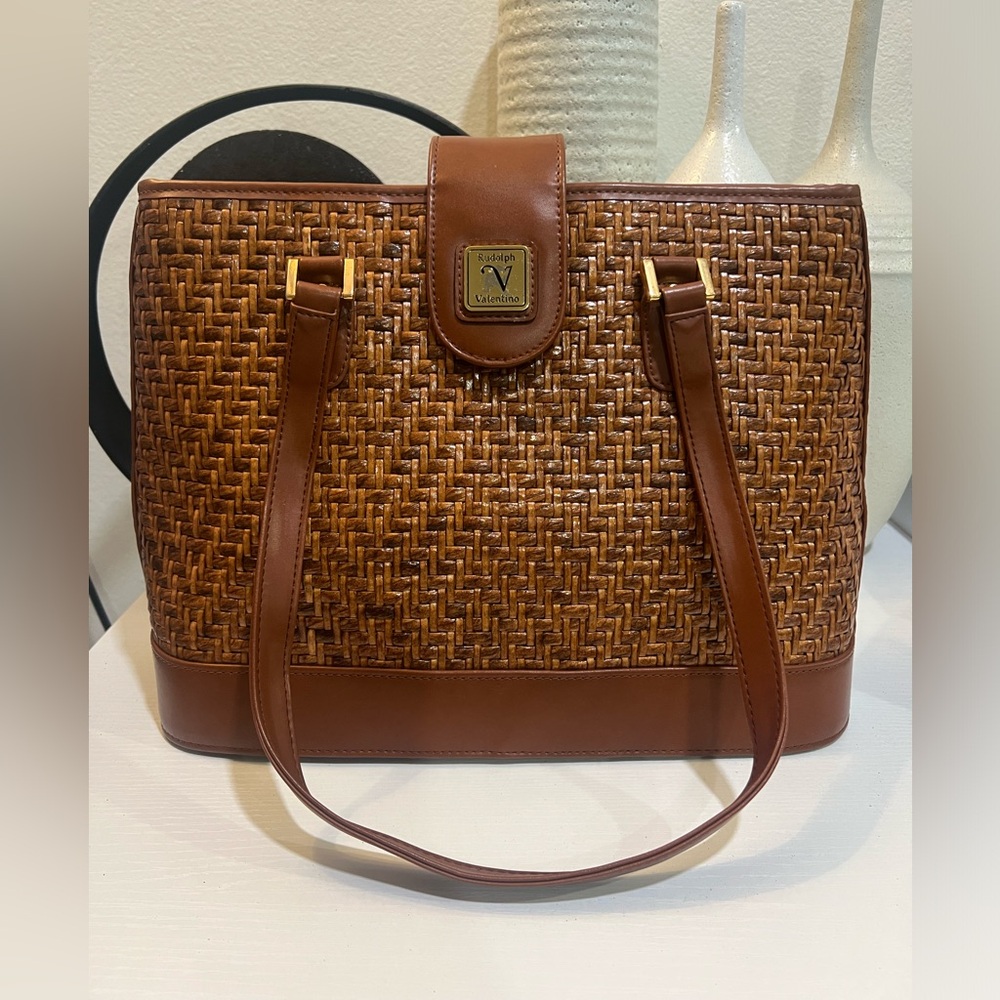 Rudolph Valentino Raffia Shoulder Bag